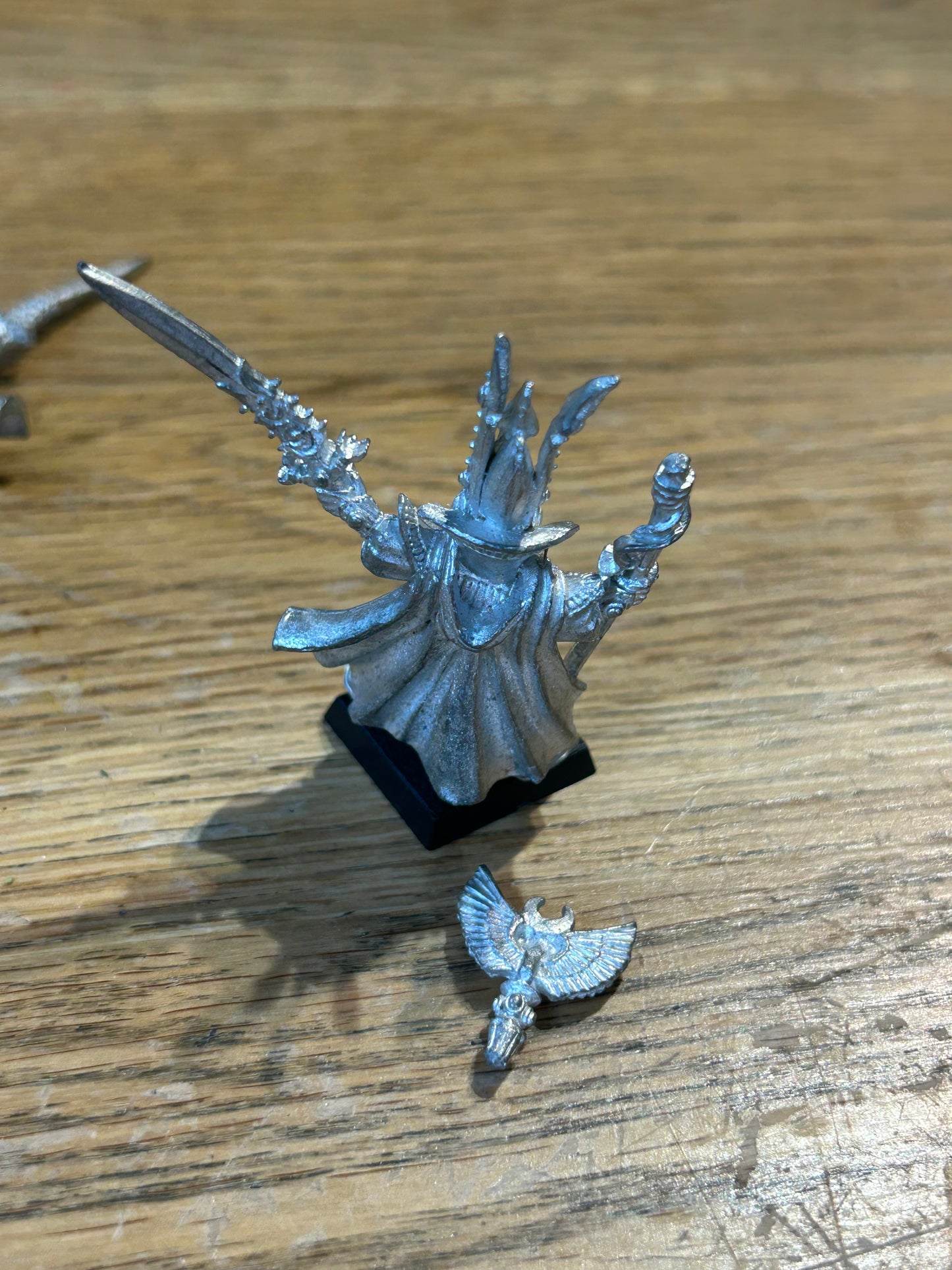 Vintage Warhammer High Elves 'Teclis High Elf Mage' 1990s Metal (moon icon needs attaching and might not be from this exact teclis as I have 8 broken ones)