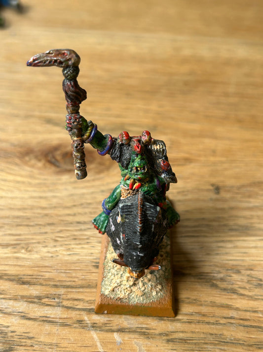 Warhammer Fantasy Battles Old World Savage Orc shaman on board  Games Workshop