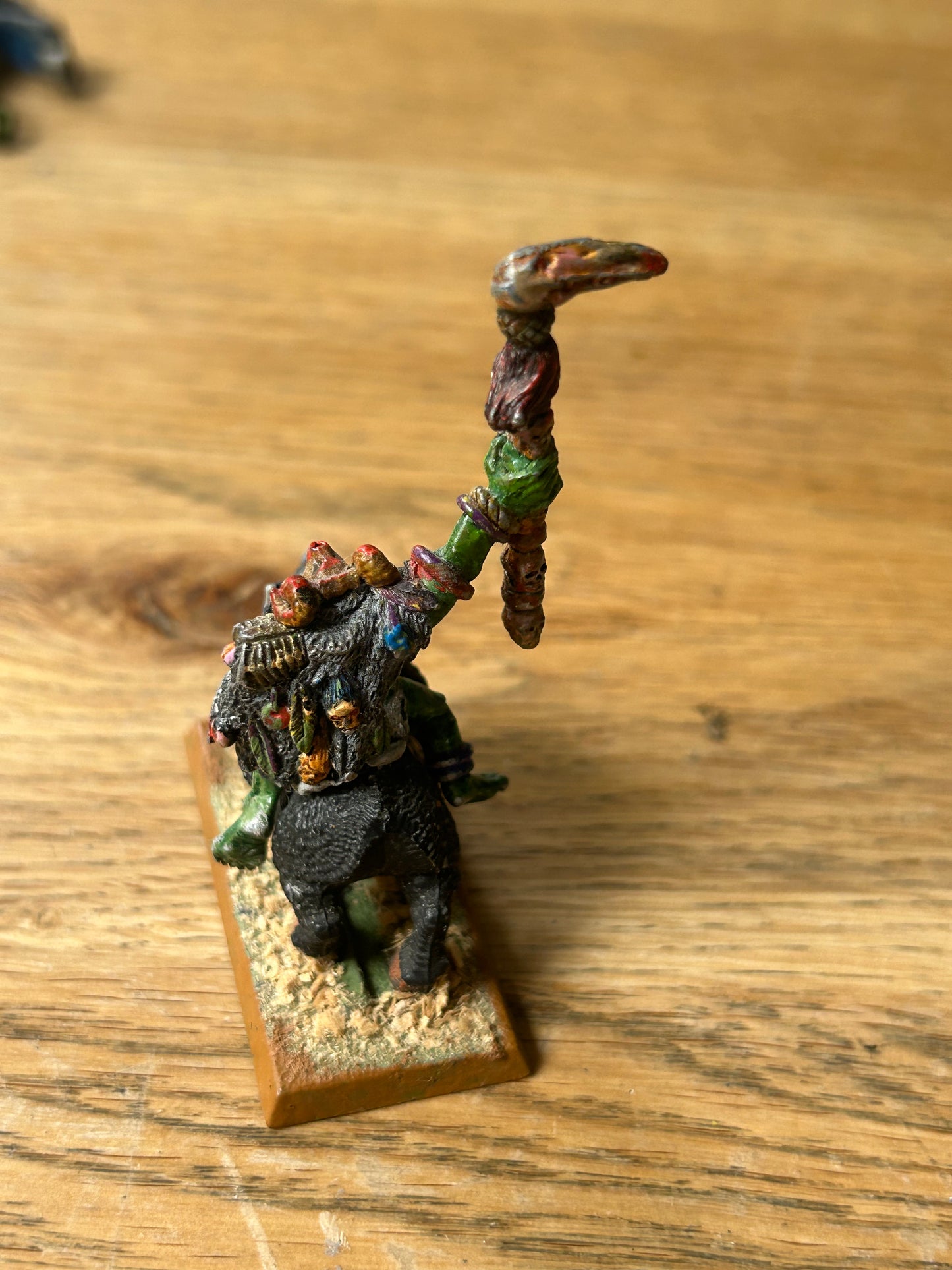 Warhammer Fantasy Battles Old World Savage Orc shaman on board  Games Workshop