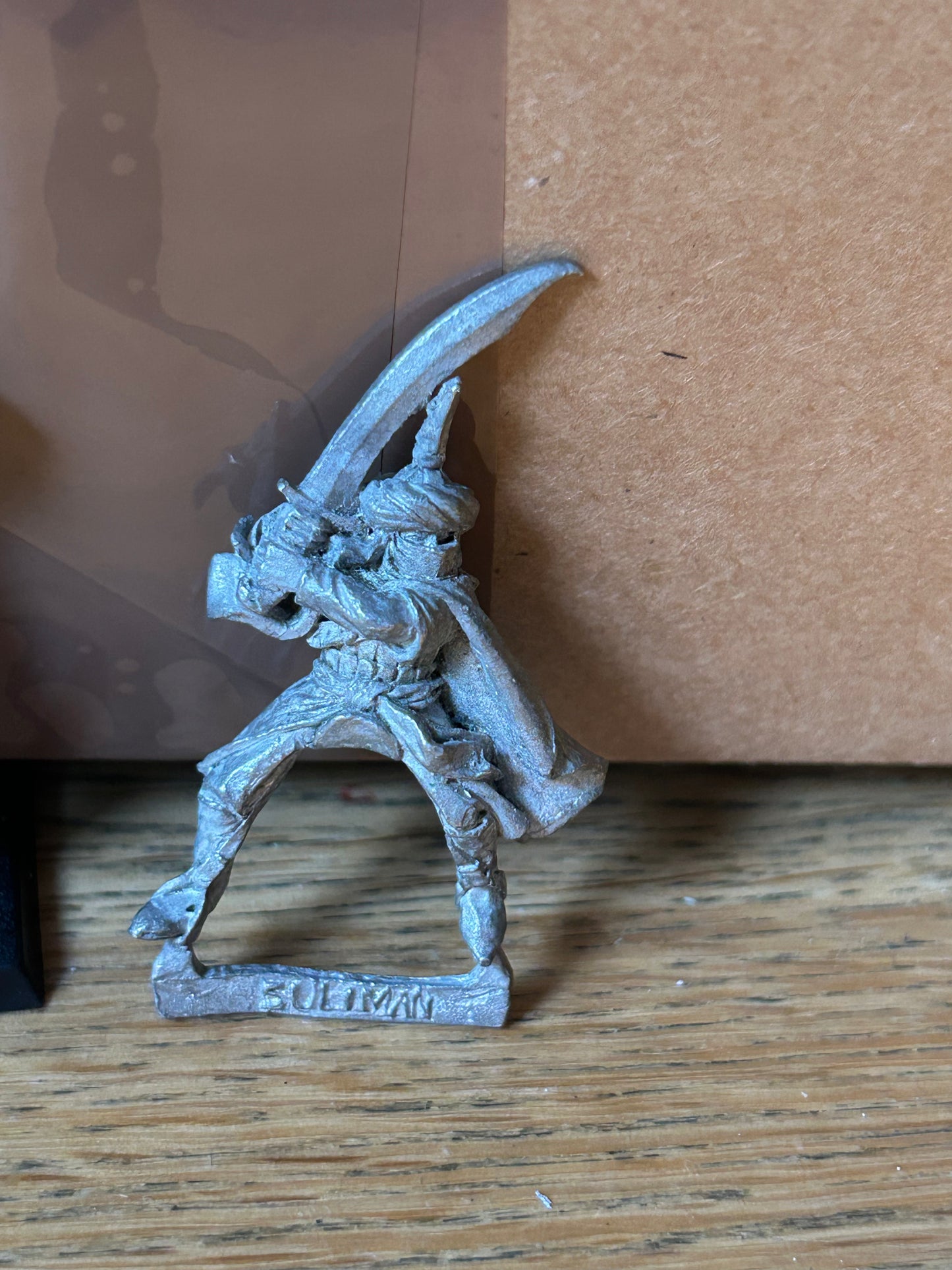 Warhammer Citadel Metal Bretonnia SULIMAN LE SARACEN (missing shield and metal has darkened over time, horse has no tail)