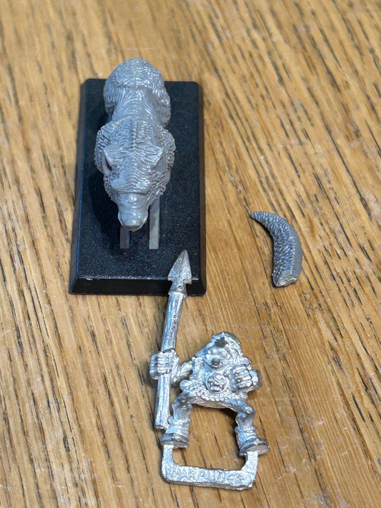 Warhammer fantasy marauder miniatures goblin wolf rider with spear