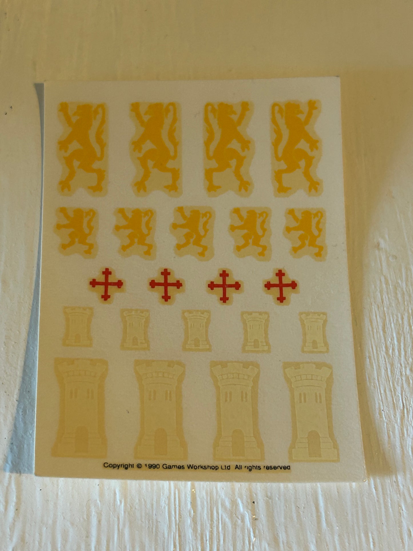Warhammer fantasy bretonnian 1990 transfer decal sheet (4 available)