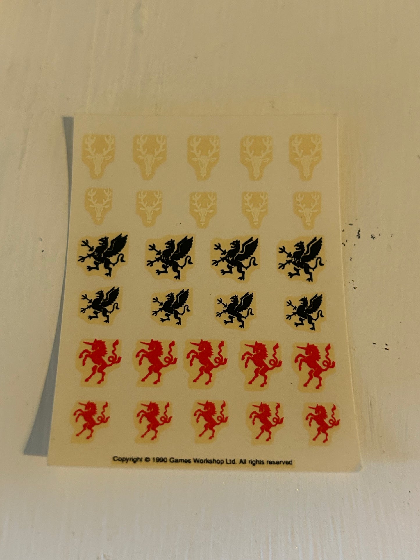 Warhammer fantasy bretonnian 1990 transfer decal sheet (3 available)
