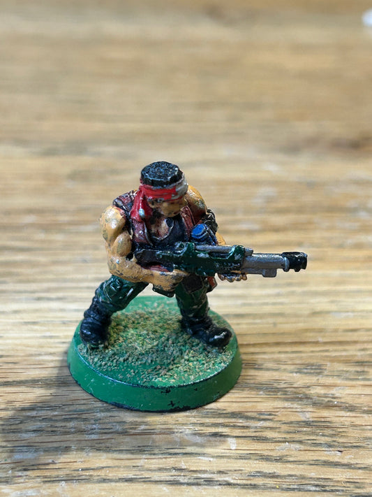 Citadel Warhammer 90s 40K Imperial Guard Catachan trooper (rare, blister pack one)