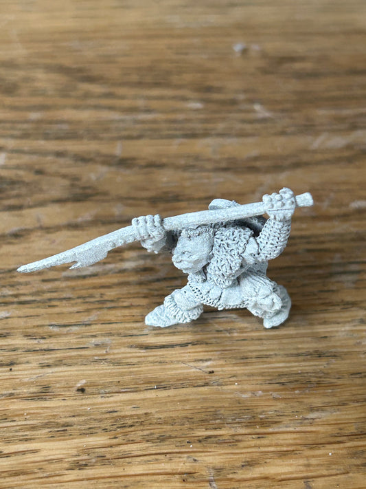 Half Orc Gnash with Polearm C10 Oldhammer Fantasy Citadel Metal Miniature (no tab)