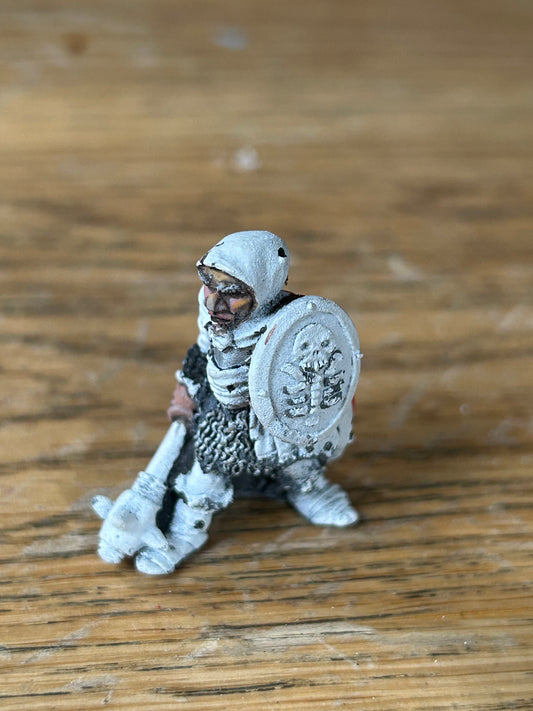 Citadel Warhammer 80s pre-slotta C10 Half Orc cleric (has been removed from solid tab base)