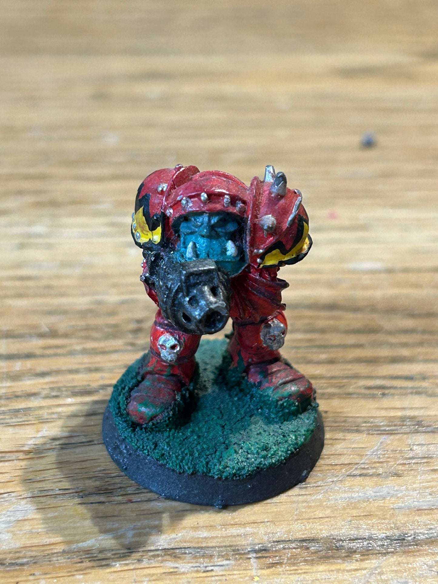 Warhammer 40k - Orks, Classic  Rogue Trader, Ork Nob in Power Armour with plasma gun