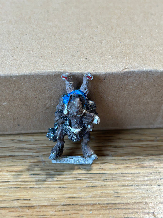 Citadel Warhammer Beastmen with Morning Star Metal Fantasy Figure 1989 Beastman Bob Olley
 warhammer fantasy