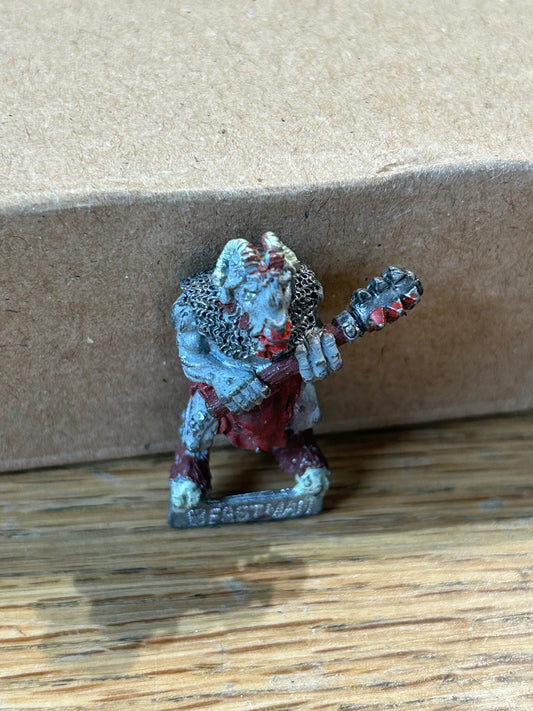 3116 CHAOS BEASTMAN with mace Bob Olley CITADEL WARHAMMER FANTASY THE OLD WORLD WFB Rare warhammer fantasy