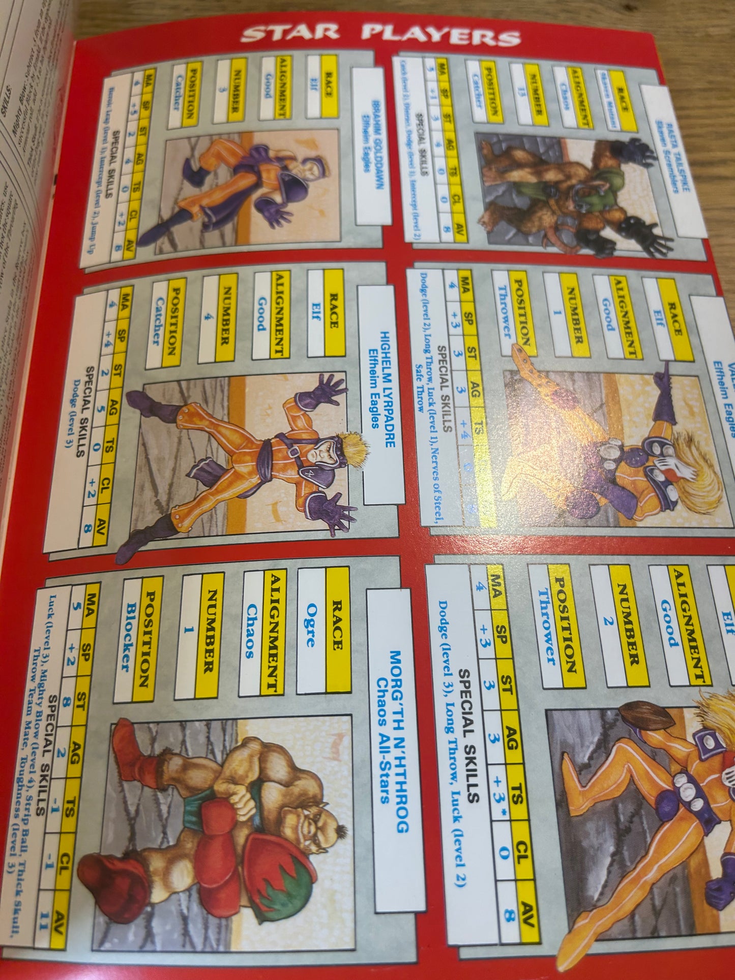 Blood Bowl Star Player Book By Games Workshop complete with cards.