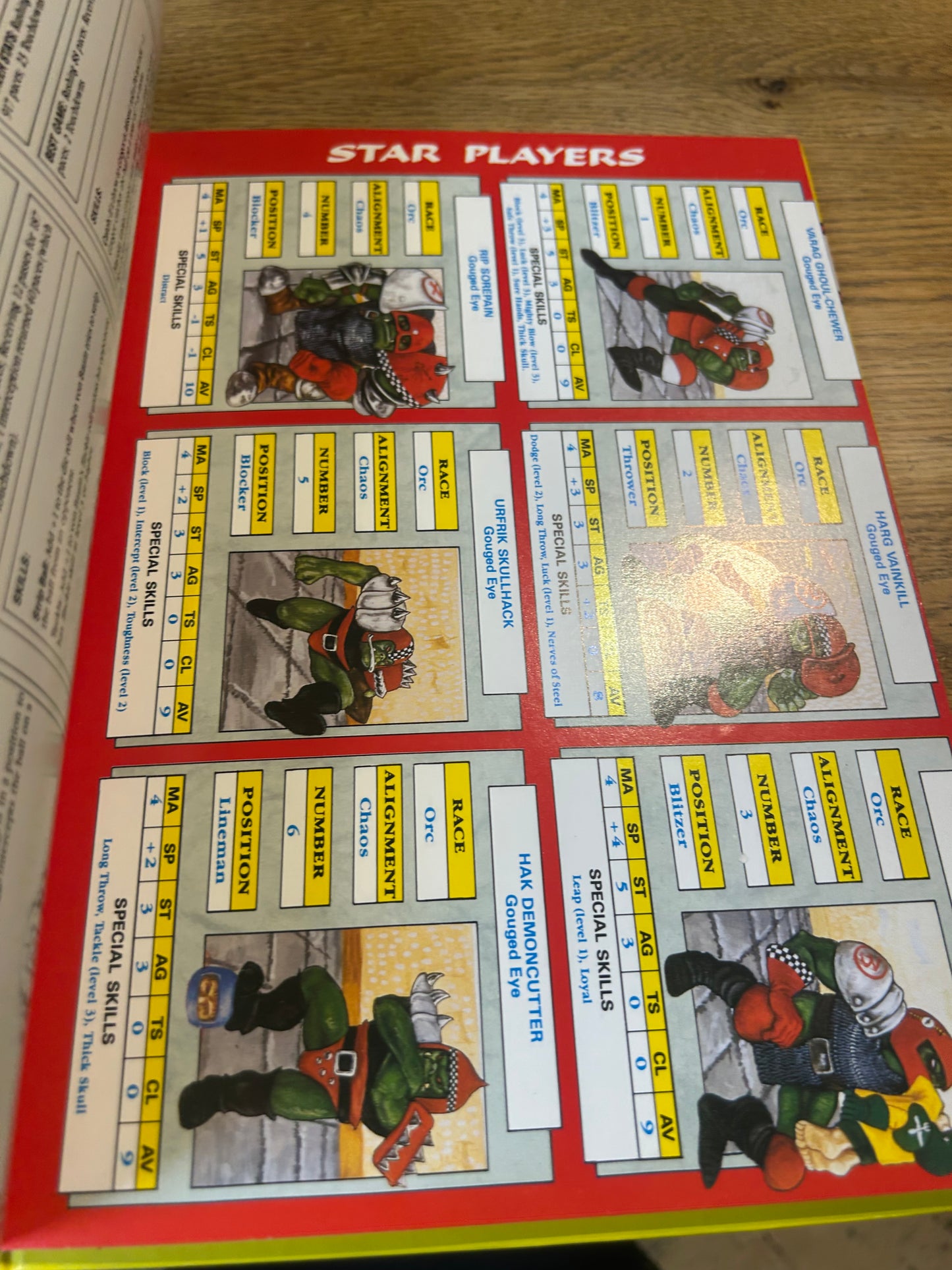 Blood Bowl Star Player Book By Games Workshop complete with cards.
