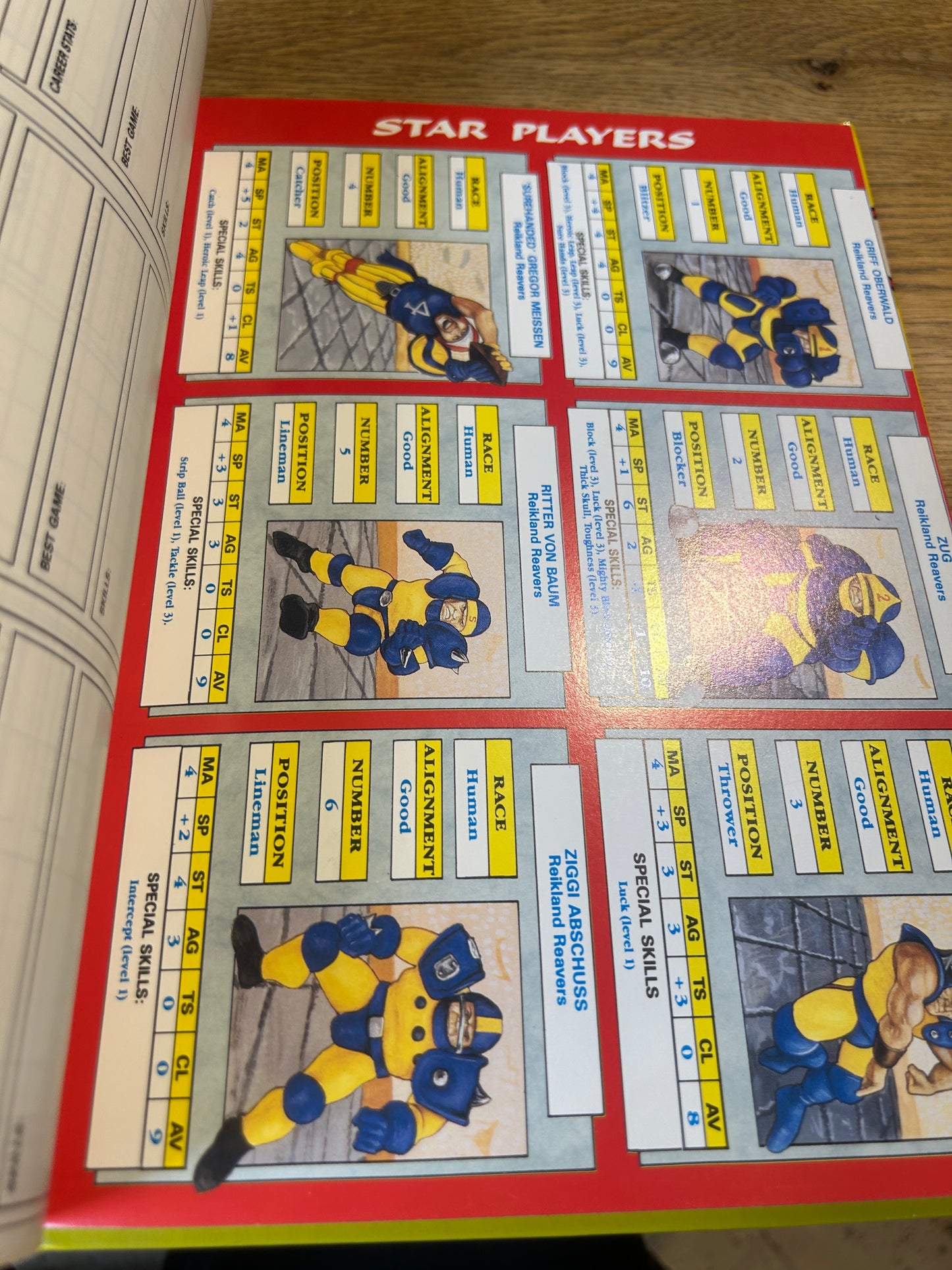 Blood Bowl Star Player Book By Games Workshop complete with cards.