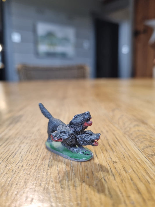 3-HEADED DOG CERBERUS Metal Monsters of Mythology Figure Grenadier 1980s B33