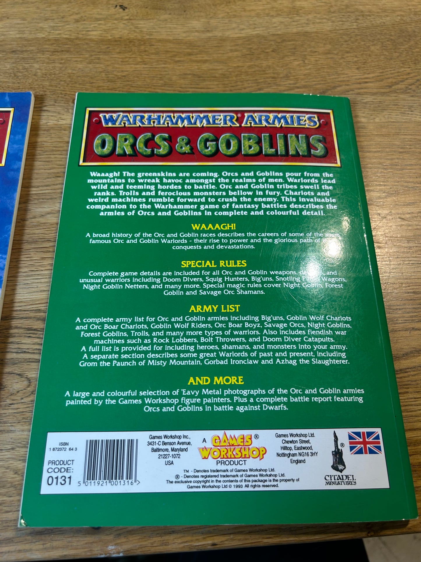 Orcs And Goblins Armies Book Warhammer Fantasy Battle 4th edition
