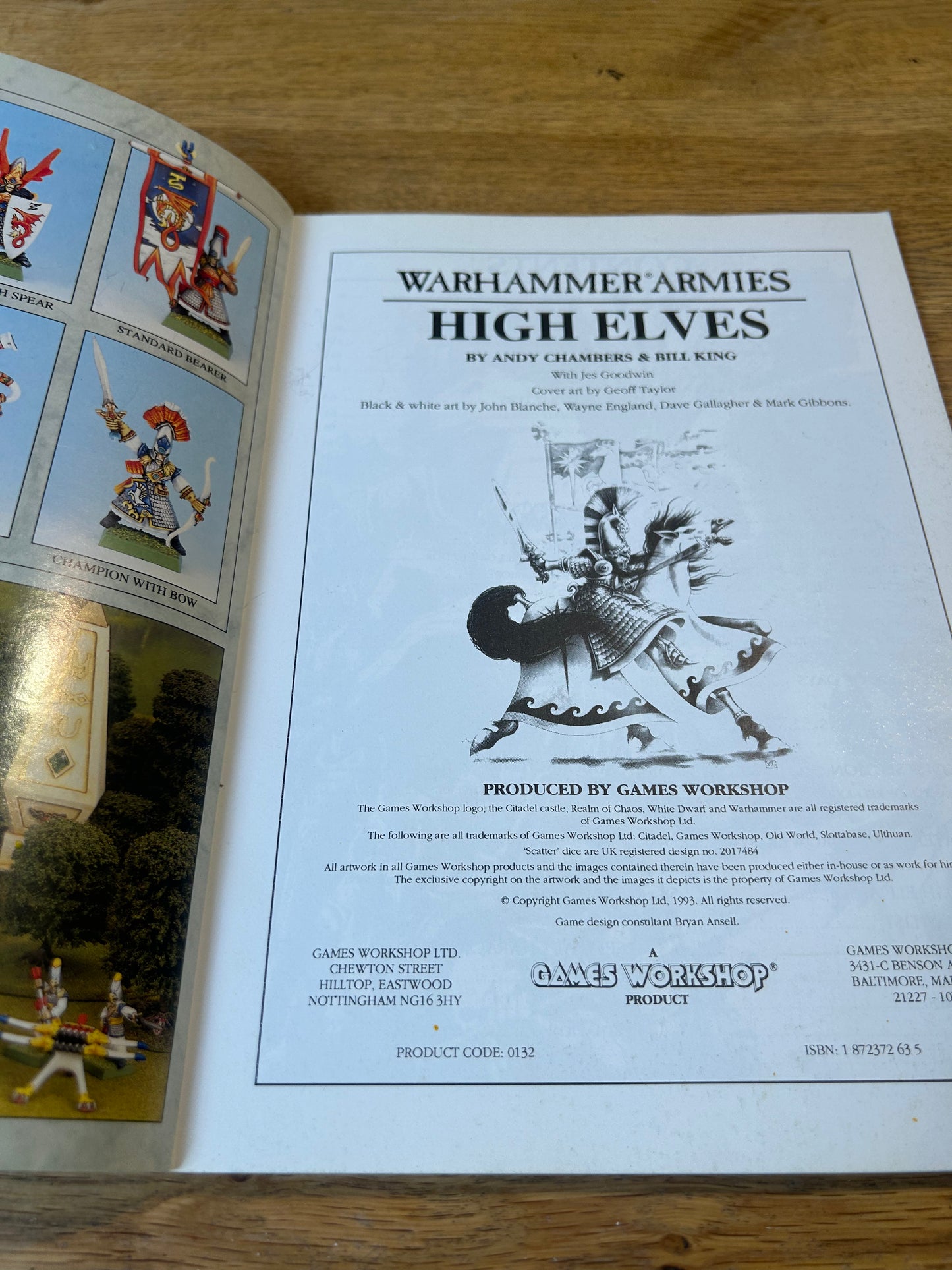 Vintage 1993 High Elves Army Book Games Workshop 4th Edition Warhammer