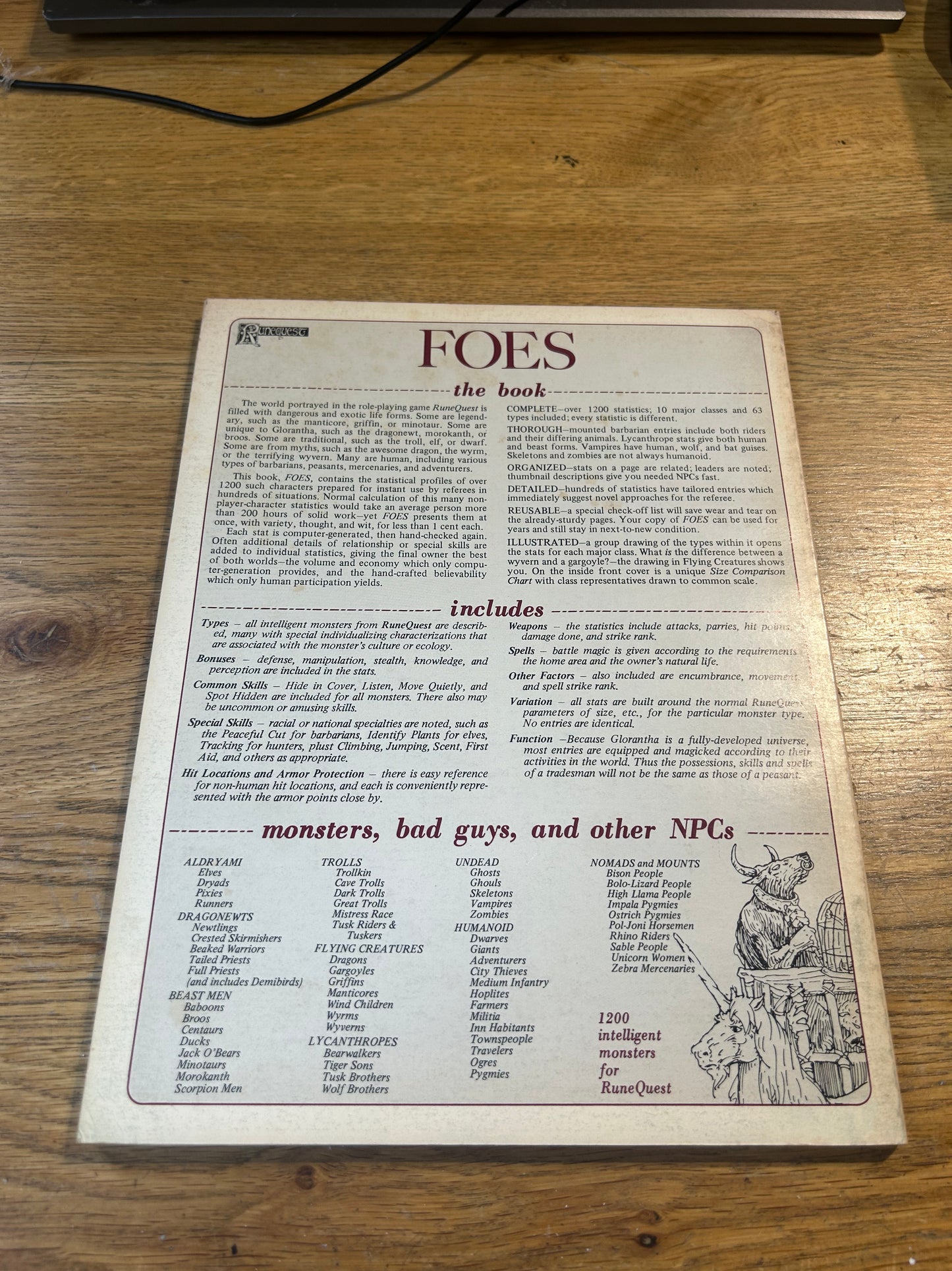 FOES (1200 Monsters for Runequest RPG) Chaosium