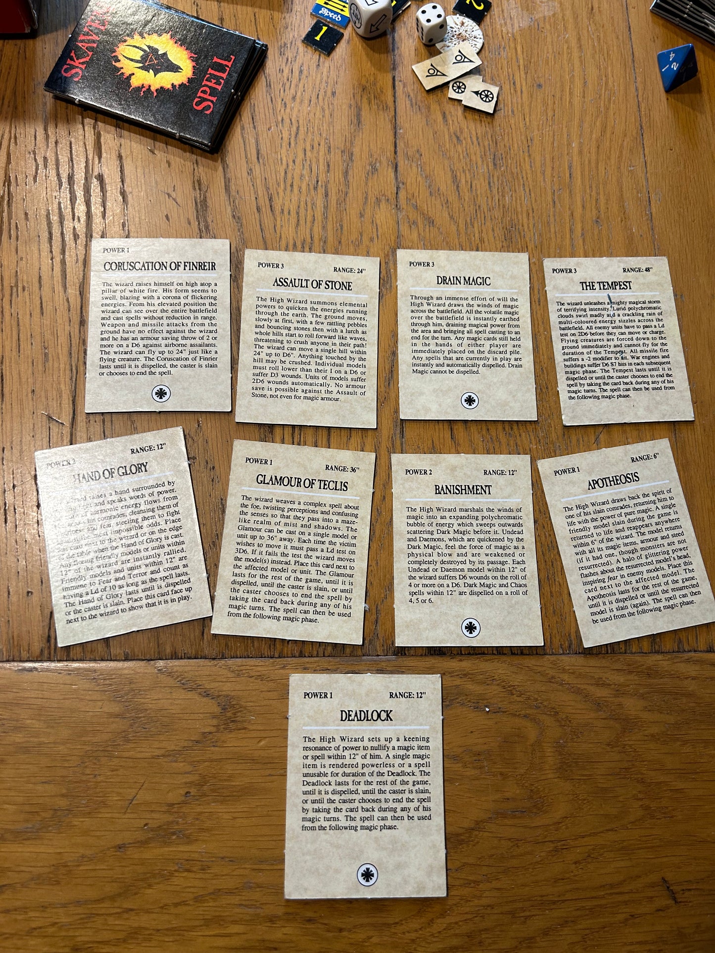 Warhammer fantasy 4th edition boxed set game plus battle magic (incomplete but more than enough to play) box has a hole at the bottom and some items have more wear than others