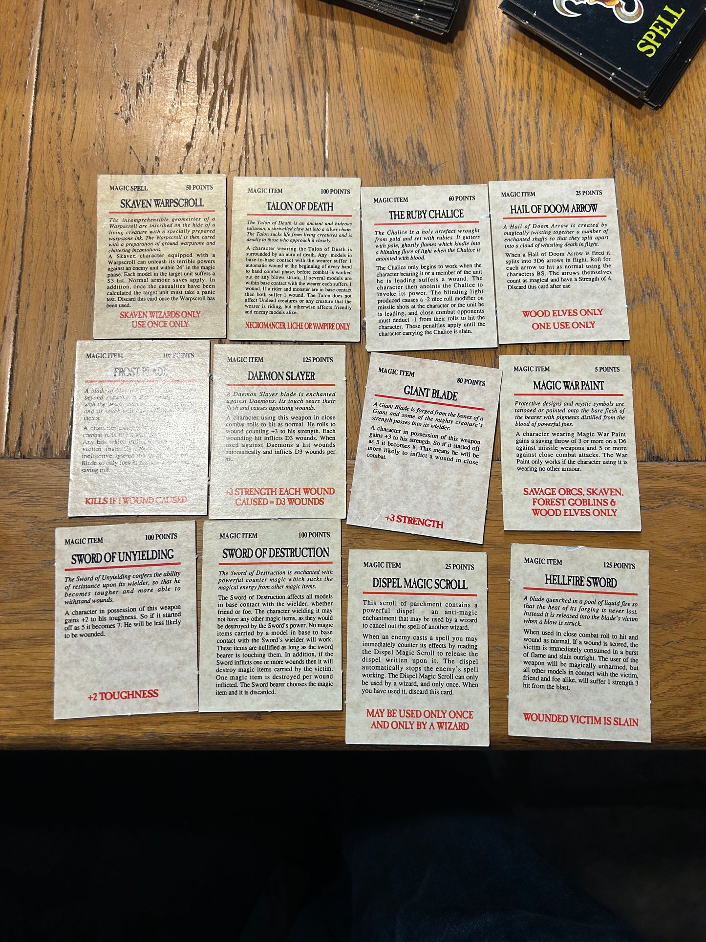 Warhammer fantasy 4th edition boxed set game plus battle magic (incomplete but more than enough to play) box has a hole at the bottom and some items have more wear than others