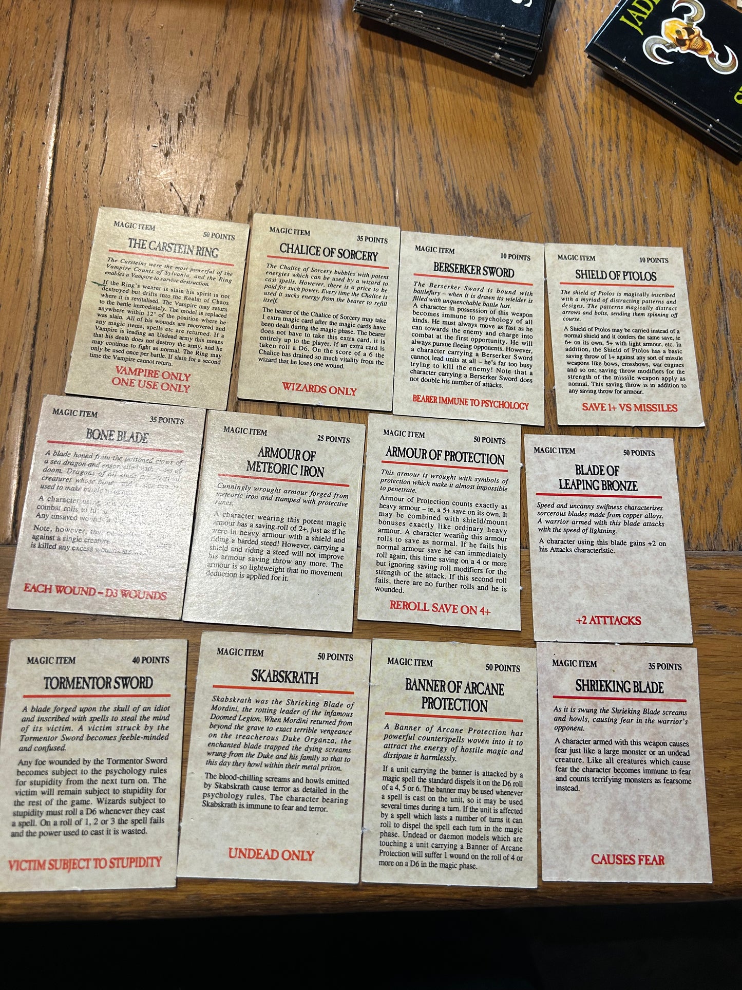 Warhammer fantasy 4th edition boxed set game plus battle magic (incomplete but more than enough to play) box has a hole at the bottom and some items have more wear than others