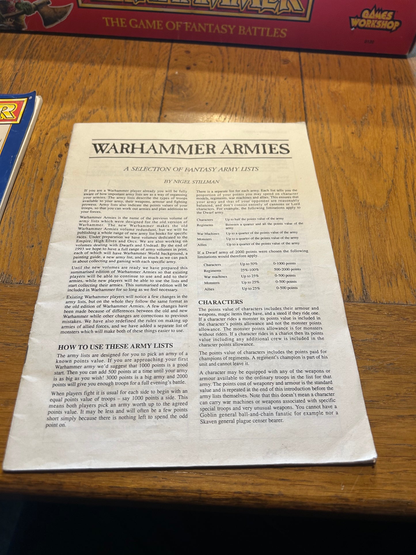 Warhammer fantasy 4th edition boxed set game plus battle magic (incomplete but more than enough to play) box has a hole at the bottom and some items have more wear than others