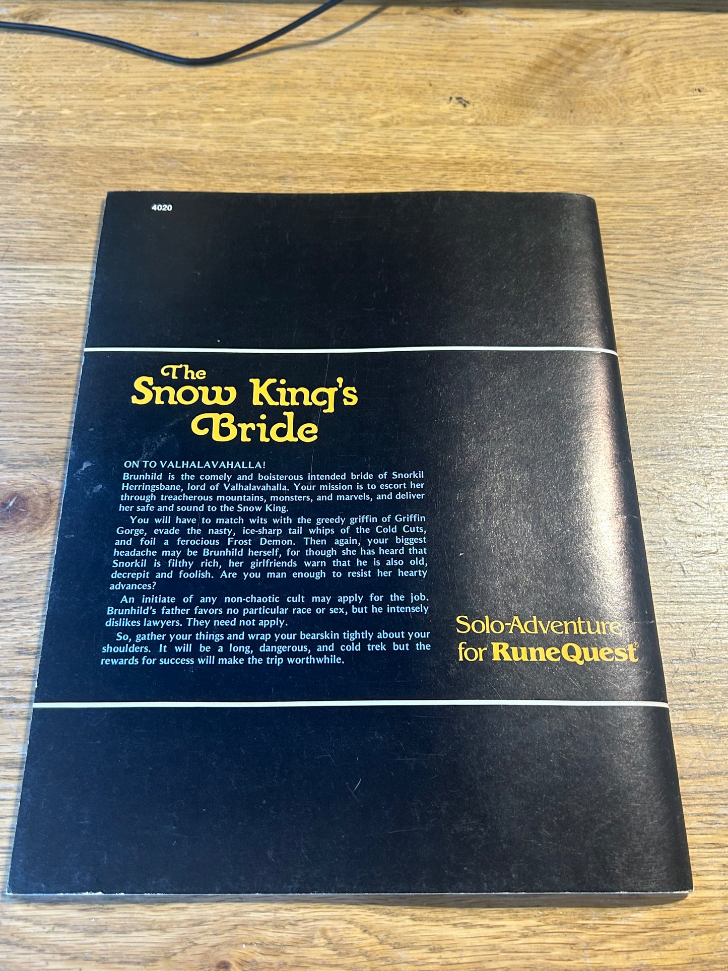 RuneQuest SoloQuest 3 The Snow King's Bride Alan LaVergne First Print