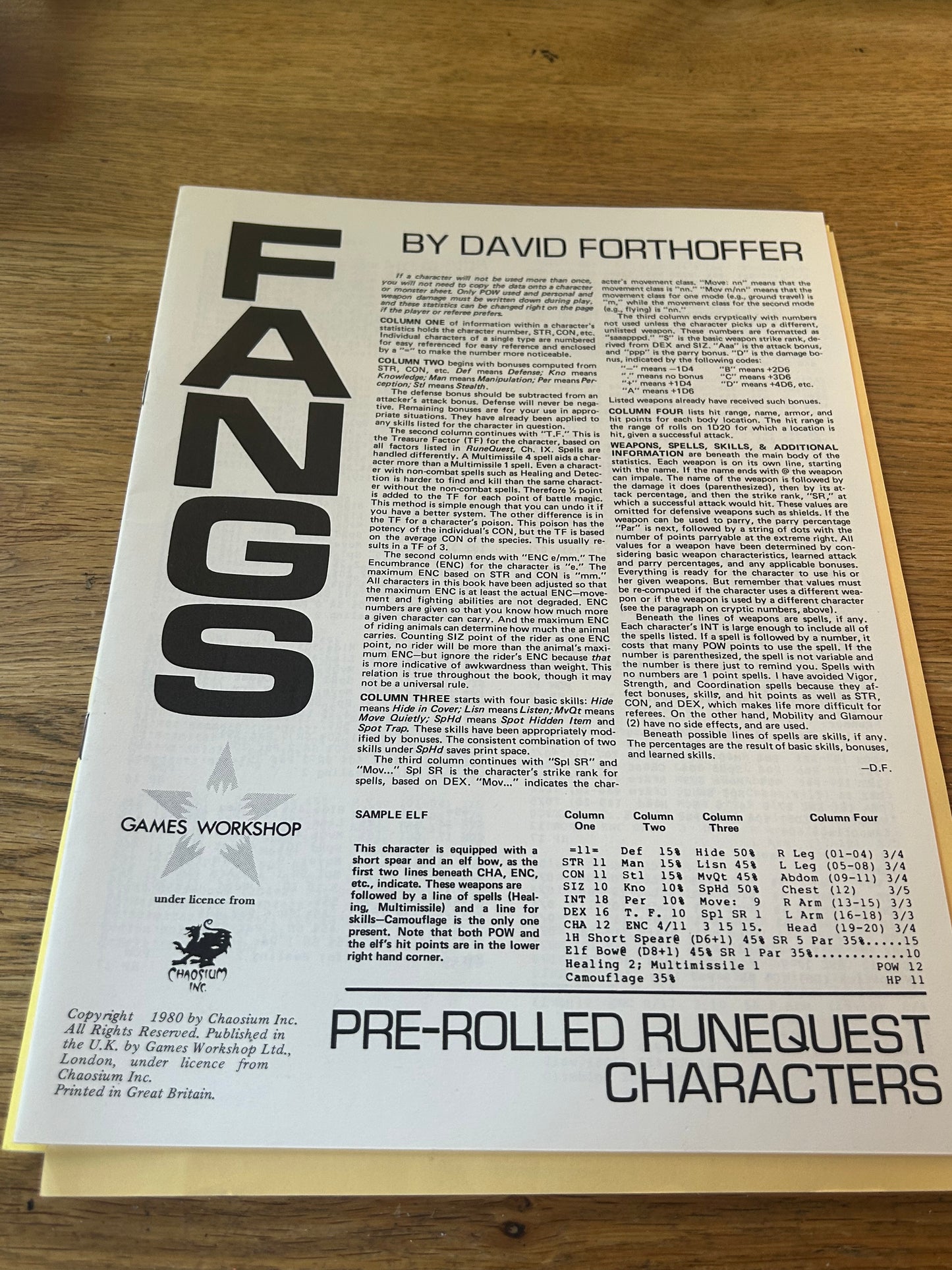 Runequest Box Set Chaosium Games Workshop