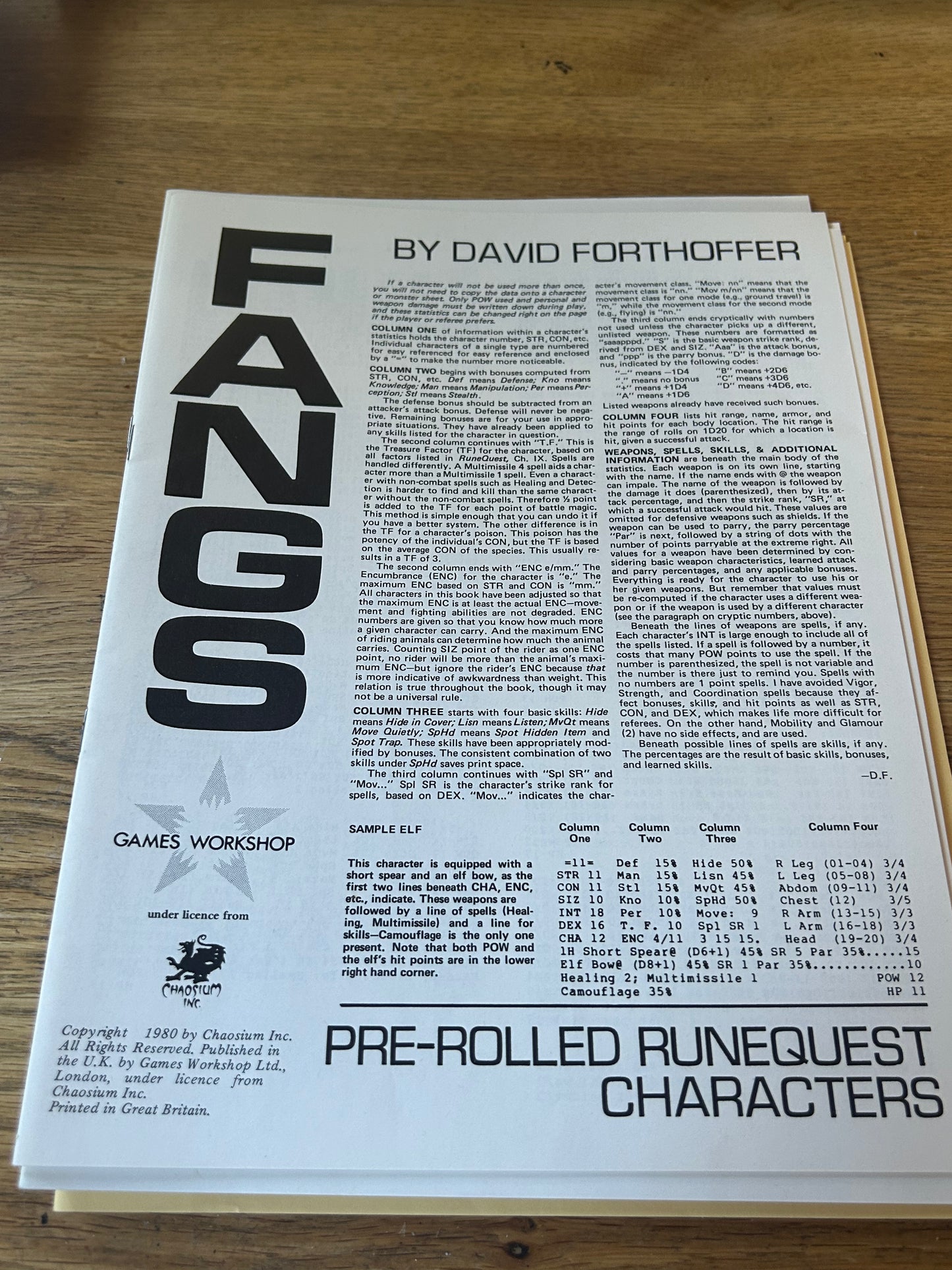 Runequest Box Set Chaosium Games Workshop