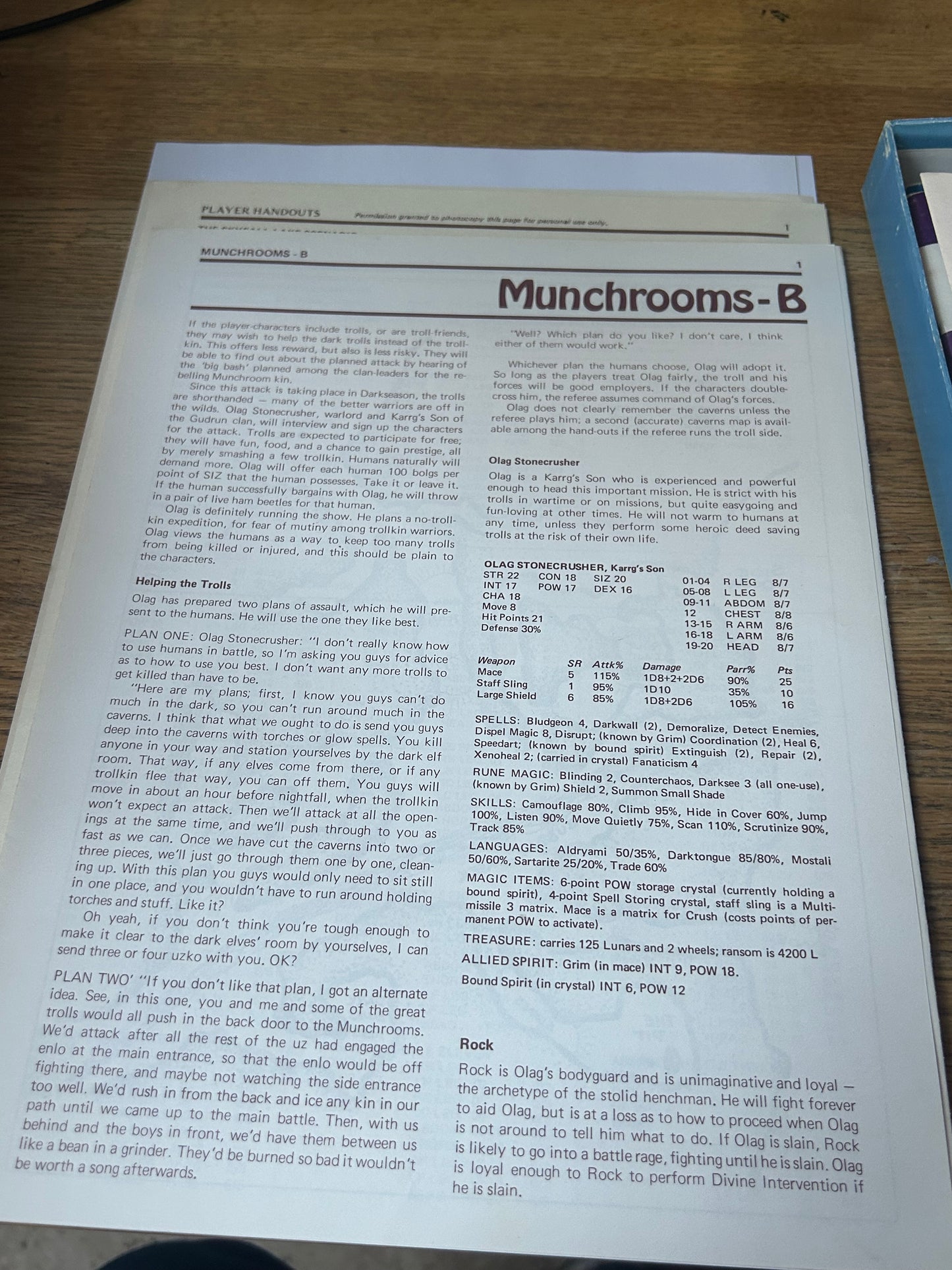 Trollpak Troll Facts, Secrets And Adventures Runequest Pack complete
