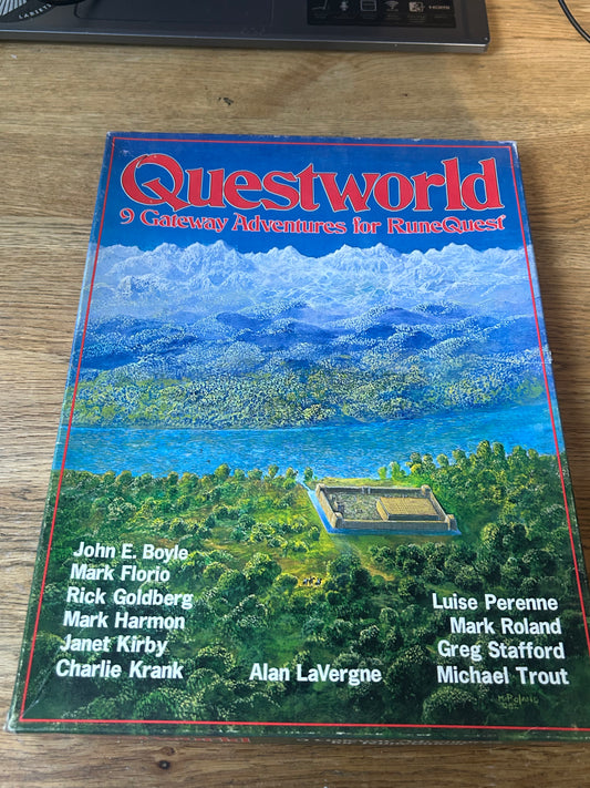 Questworld 9 Gateway Adventures for RuneQuest Chaosium Vintage Board Game Used complete