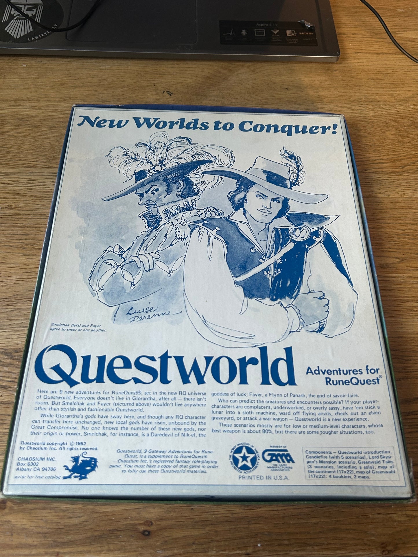 Questworld 9 Gateway Adventures for RuneQuest Chaosium Vintage Board Game Used complete