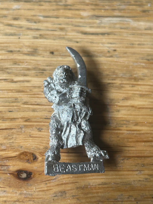 Realm Of Chaos Beastman with sword Bob Olley  Metal Citadel 80s Beastmen warhammer fantasy