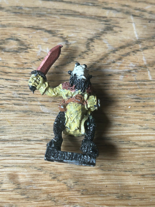 Realm Of Chaos Beastman with sword Bob Olley  Metal Citadel 80s Beastmen warhammer fantasy