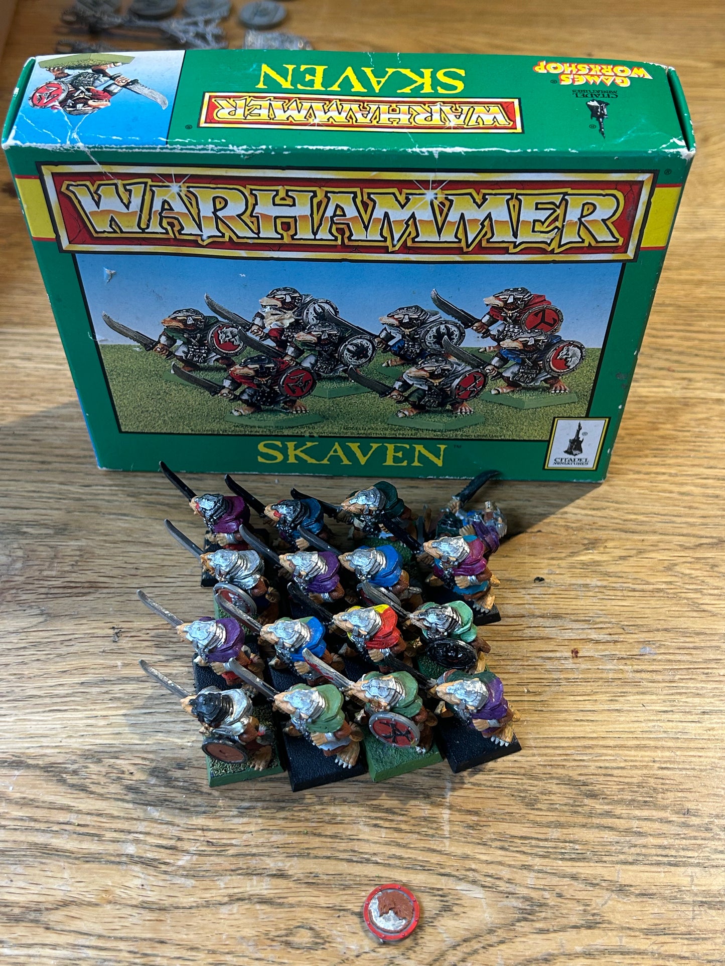 Warhammer fantasy skaven plastic monopose clanrats x16 with box (only 6 have shields and box has wear)