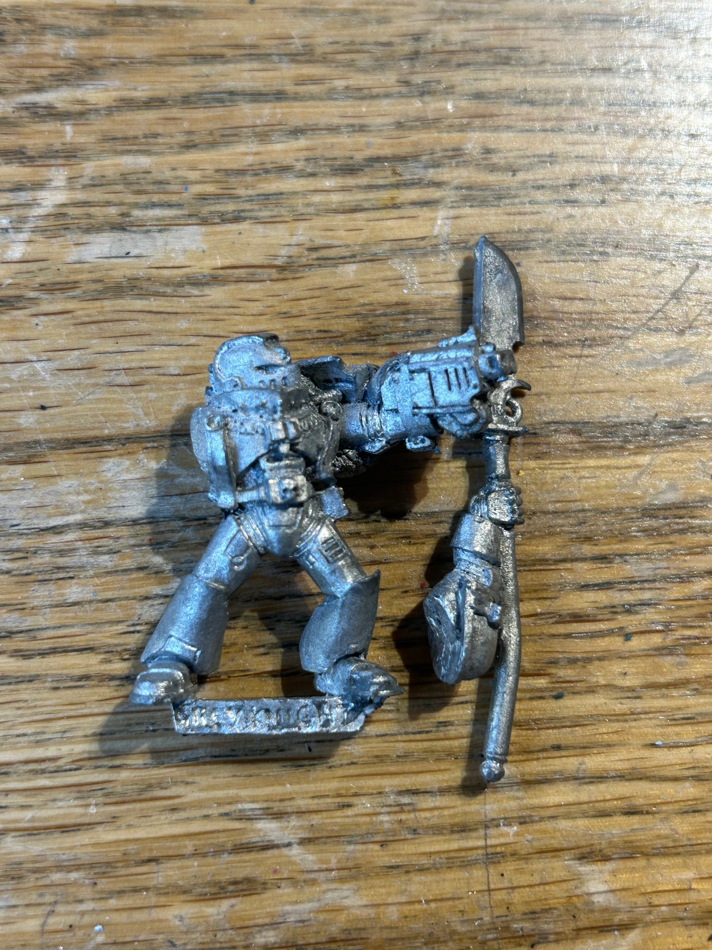 Warhammer 40k metal grey knight with spear and stormbolter