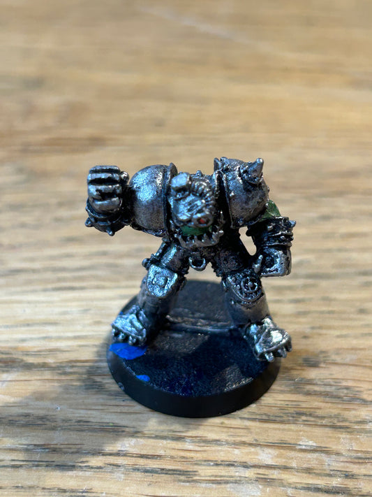 Blood Bowl -  Orcs - Orc Star Player Cyborg - Greaser Geargrinder - 1988 Metal.