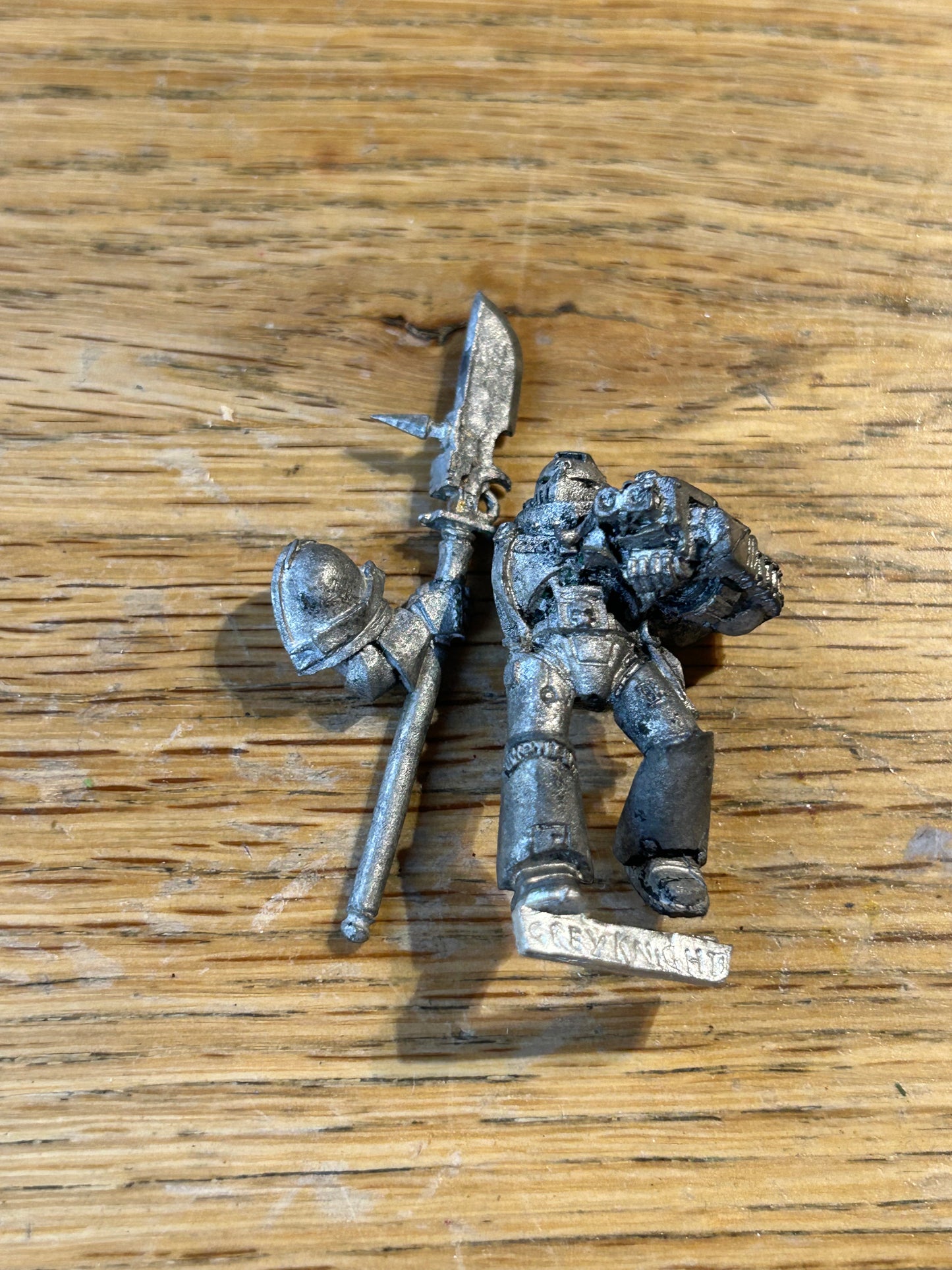 Warhammer 40k metal grey knight with spear and stormbolter
