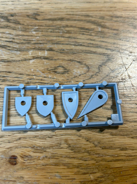 Warhammer - Classic Shield Sprue - F (one shield is partly off sprue)