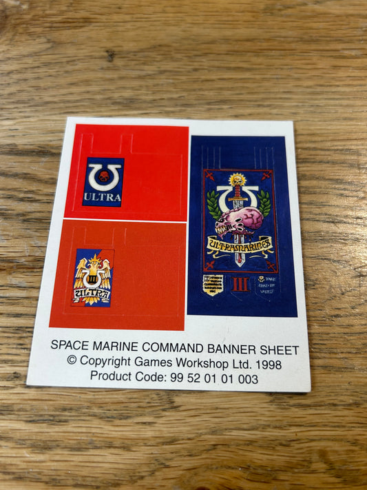 Warhammer 40k  Space Marine Command Standard Flag Sticker  Banner