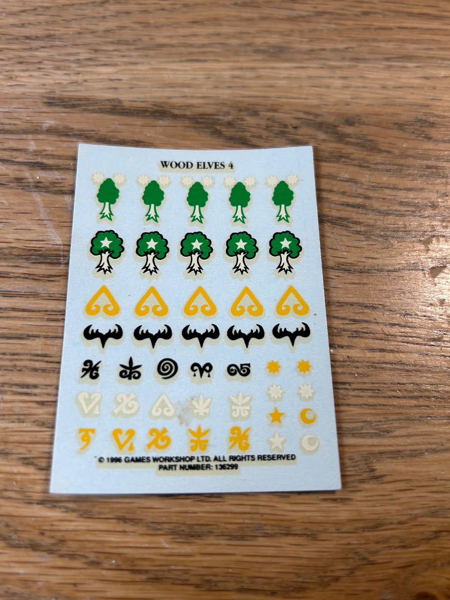 Warhammer Wood Elf Elves #4 Decal Transfers Sheet Games Workshop Shield Emblems