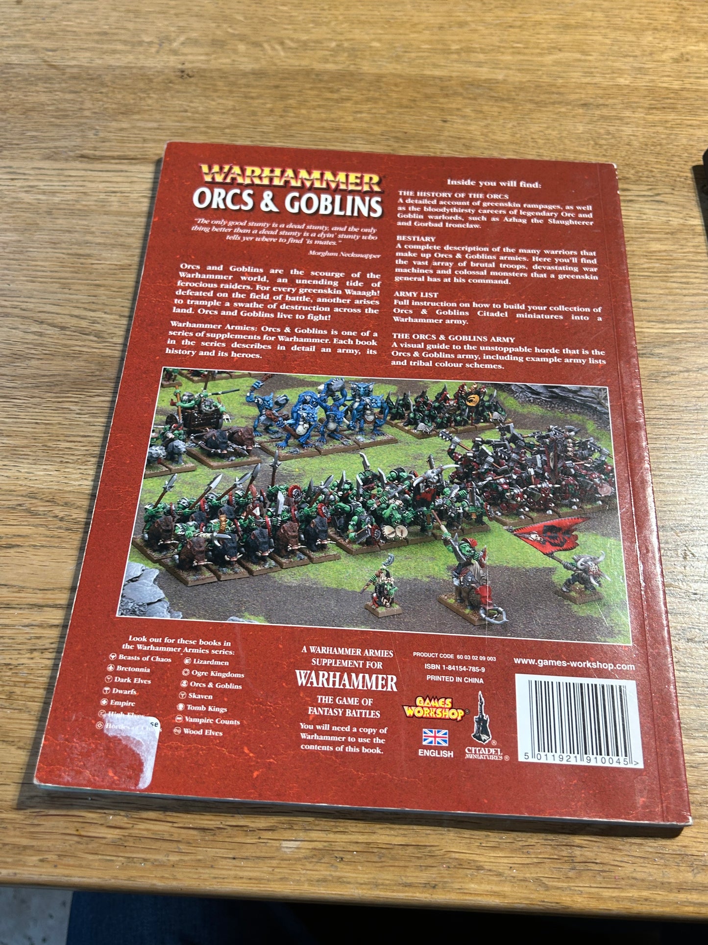 Warhammer Fantasy - Orcs and Goblins - 7th Edition Army Book -
