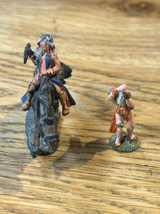 C33 mounted and foot adventurer HOURI with dagger Metal Pre-Slotta FA20 Fantasy Adventurers Citadel 1980s B4