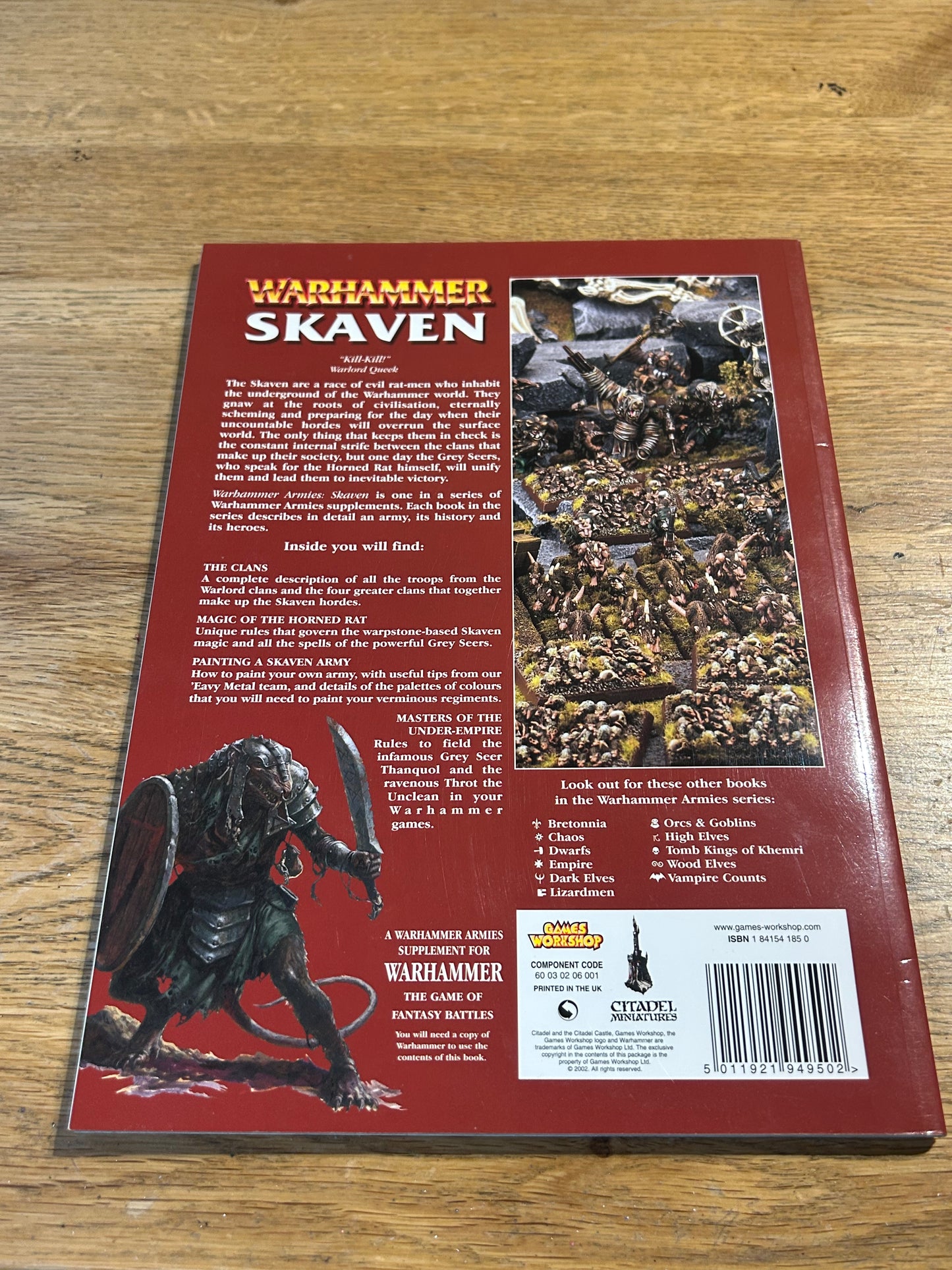 Warhammer Fantasy Skaven Army Book 5th edition paperback