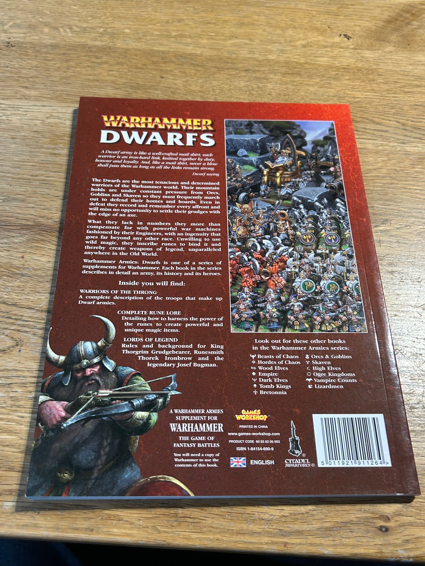 Dwarfs Army Book 7th edition Warhammer Armies. Fantasy Battle. Rick Priestley.