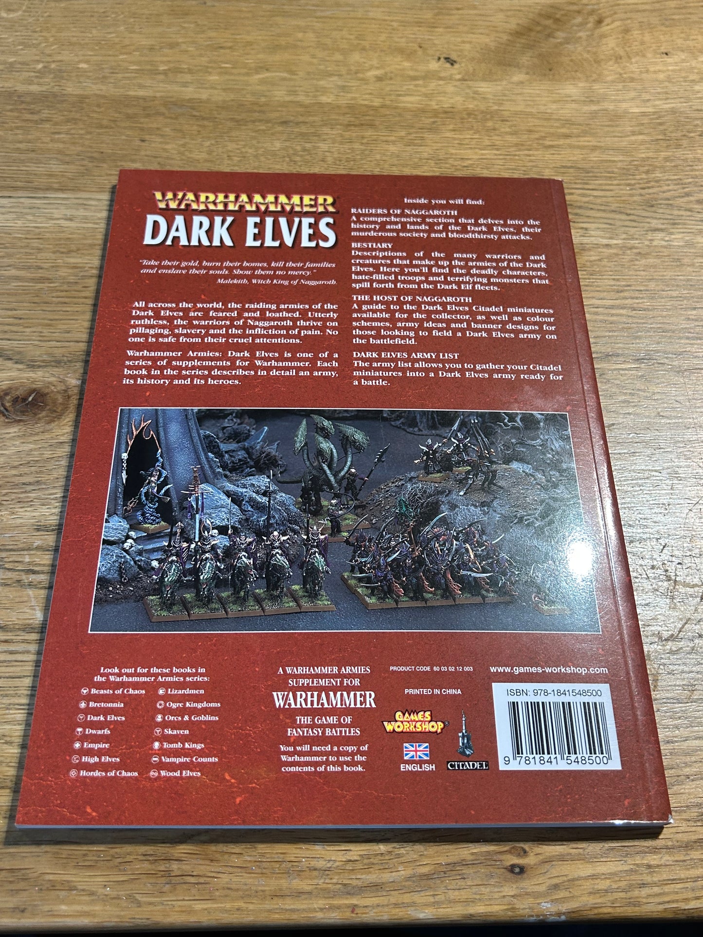 Games Workshop Dark Elves Army Book - Warhammer 7th edition