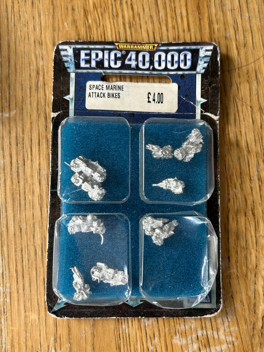 Warhammer Epic 40k Space Marine Attack Bikes Complete Blister Pack
