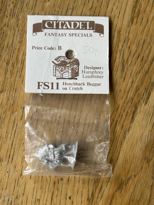 1979 FS11-1 Fantasy Specials Hunchback Beggar on Crutch Citadel Pre Slotta AD&D in sealed bag