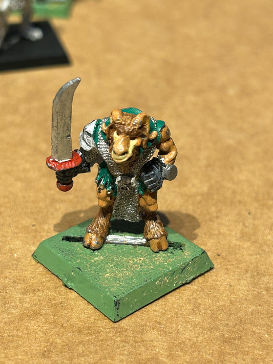 Realm Of Chaos Beastman with sword Bob Olley  Metal Citadel 80s Beastmen warhammer fantasy