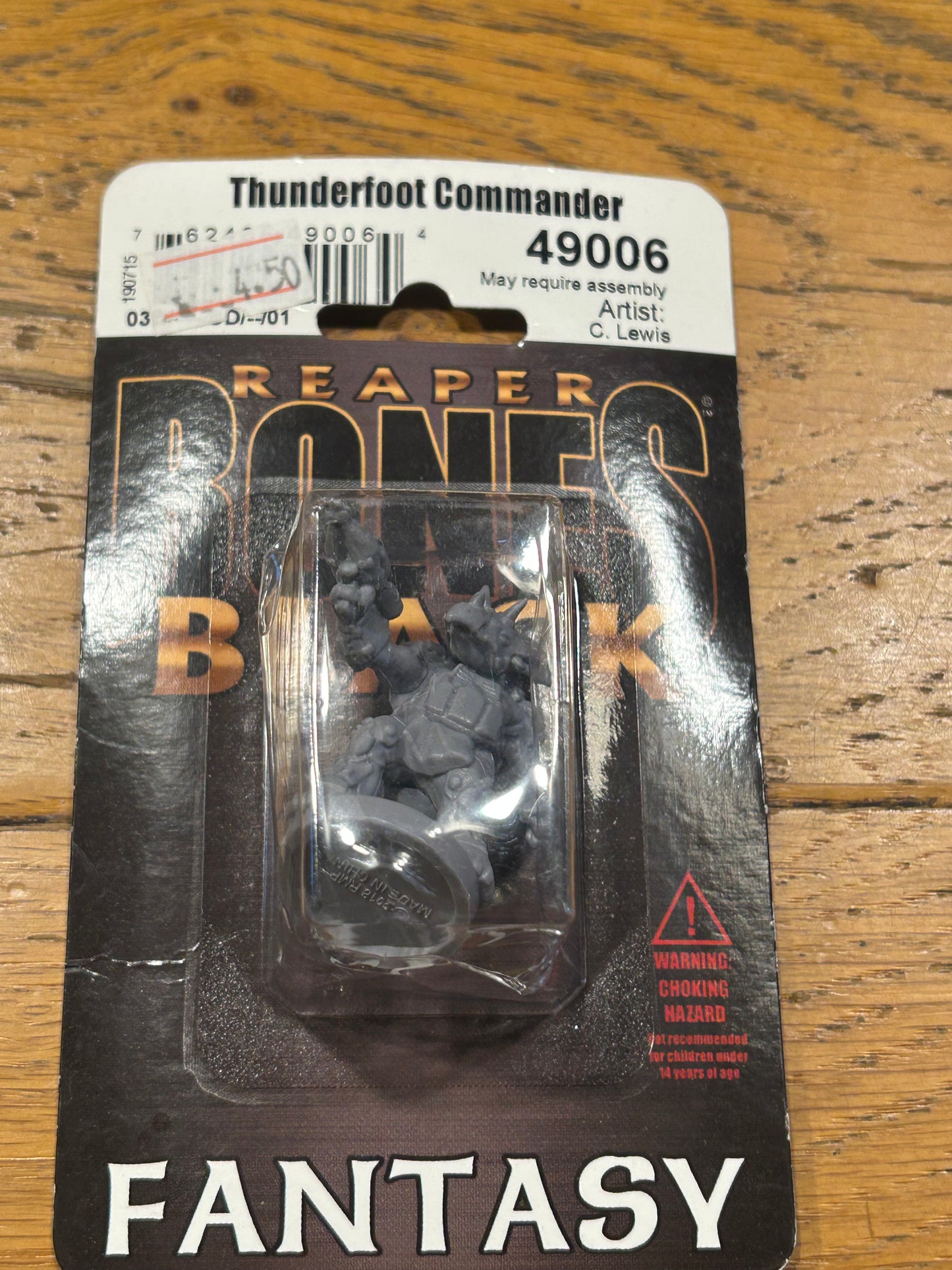 Reaper Miniatures Thunderfoot Commander #49006 Bones Black Unpainted Plastic new in blister
