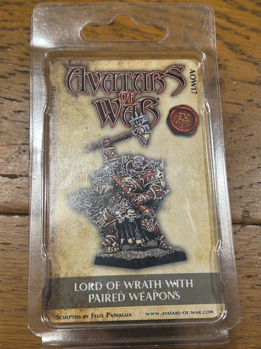 Avatars of war lord of wrath with paired weapons blister chaos warhammer fantasy