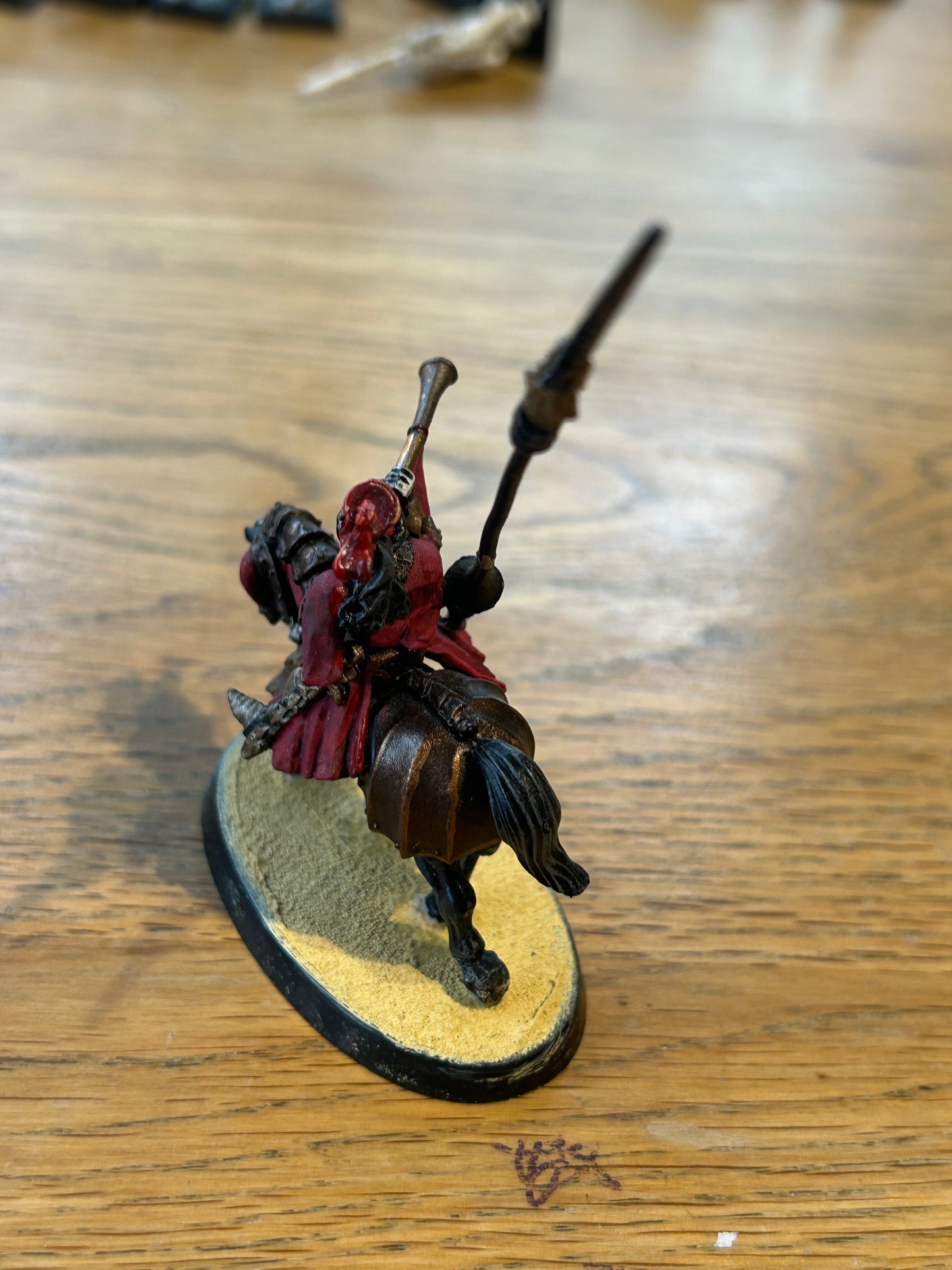 Warhammer fantasy bretonnian grail knight musician painted as a vampire counts musician